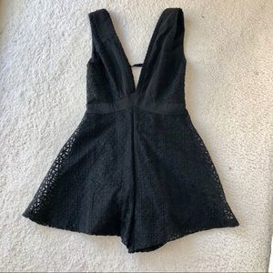 Black Low Cut Romper